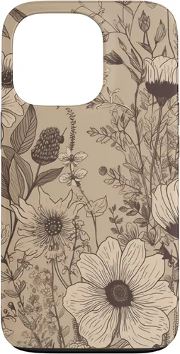 Vista 10 de Funda para iPhone 12 Pro Max Beige Tan Wildflower Floral Minimal Flower Boho
