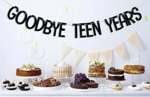 Vista 6 de Cartel de "Goodbye Teen Years", decoraciones de cumpleaños número 20 y fabuloso, suministros de decoración de fiesta de aniversario de 20 años