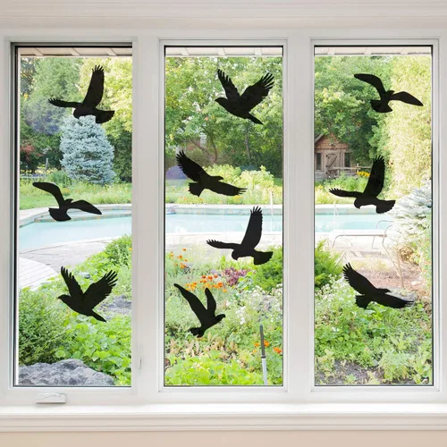 Vista 5 de Boao 20 calcomanías anticolisión para ventanas con forma de pájaro, calcomanías de ventana con forma de pájaro, adhesivos para personas y pájaros
