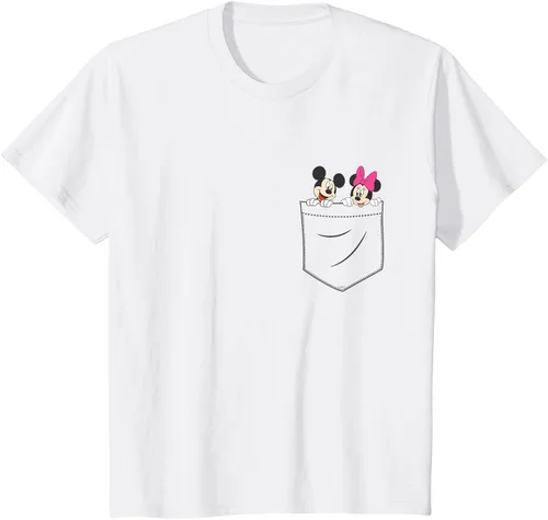 Vista 24 de Disney Mickey & Minnie Mouse - Camiseta de bolsillo pequeño para pareja