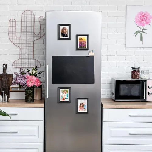 Vista 6 de Geelin Marco magnético vintage para refrigerador, 4 unidades, 3.66 x 2.95 pulgadas, pequeños imanes vintage para refrigerador, marcos de fotos, mini