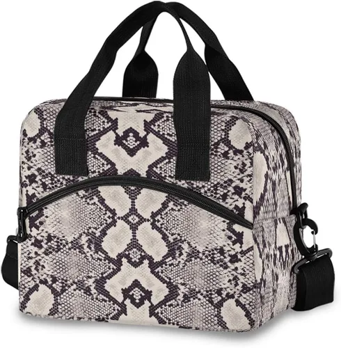 Vista 13 de Bolsas de almuerzo de alpaca con llama para mujer, con plantas tropicales, cactus, bolsa de almuerzo, resistente al agua, térmica, hielera