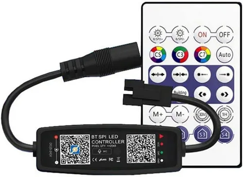 Vista 4 de WS2812B Controlador LED Bluetooth Música para SK6812 WS2811 WS2812 Pixel LED Tira de luz APP 24/28Keys Remote DC5-24V (sin control remoto)