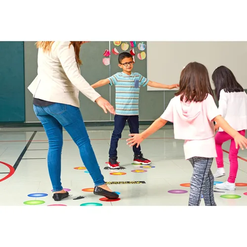 Vista 2 de Really Good Stuff EZ Stick - Calcomanías de movimiento para pared, 39 calcomanías para pisos y pasillos, haz actividad en movimiento