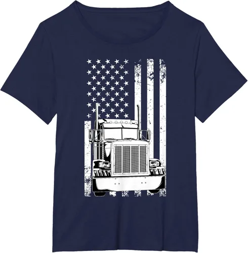 Vista 16 de Camión conductor bandera americana camionero vintage hombres mujeres regalo camiseta