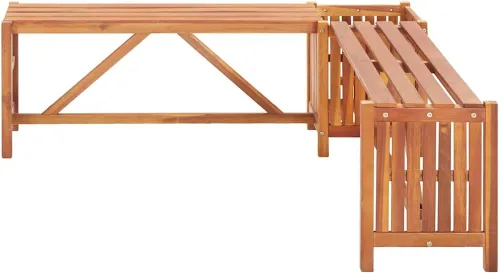 Vista 5 de vidaXL Banco de jardín de madera de acacia maciza de 46.1 x 46.1 x 15.7 pulgadas, color marrón