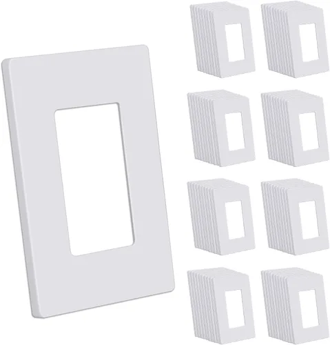 Vista 18 de CML Placa de Pared Decorativa Negra de 4 Posiciones Sin Tornillos, Paquete de 4 Placas de Interruptor de Luz y Cubierta Frontal para Receptáculo