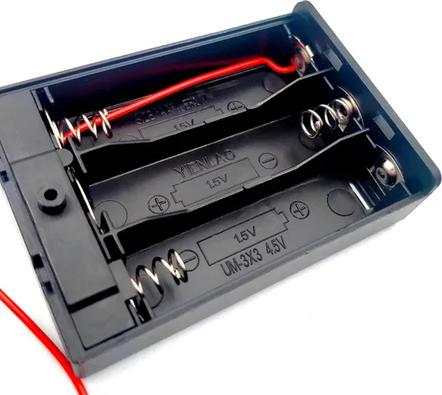 Vista 5 de FainWan 2 unids cable de plomo de plástico 3 x 1.5 V AA Baterías Celular caja titular caso negro