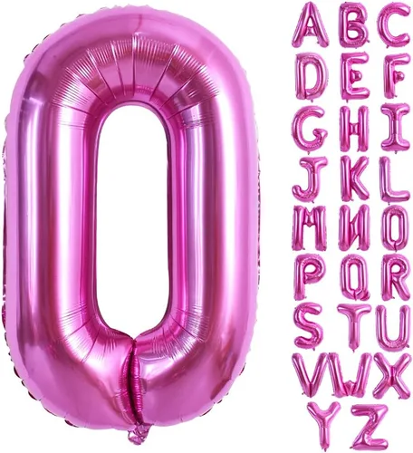 Vista 8 de TONIFUL Globos grandes de 40 pulgadas de color rojo rosa con letras B, globos gigantes de letras del alfabeto, globos grandes de Mylar