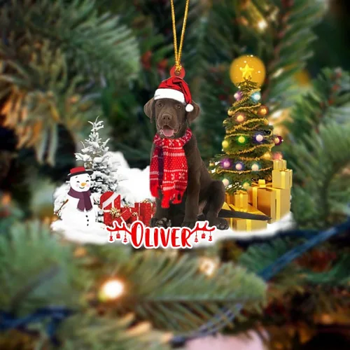 Vista 125 de NAZENTI Adorno personalizado de gato abisinio con árbol de pino, adorno de Navidad personalizado para perros amantes de las mascotas, colgante