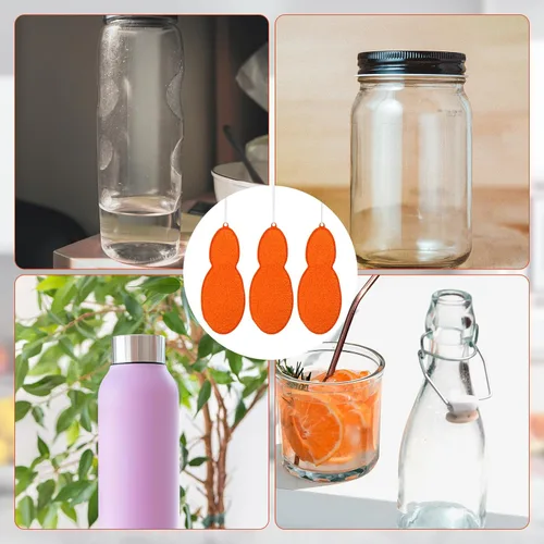 Vista 7 de 3 esponjas de limpieza de botellas en forma de frijoles, esponja limpiadora de botellas de agua Magic Beans con bolas de cerámica, esponjas