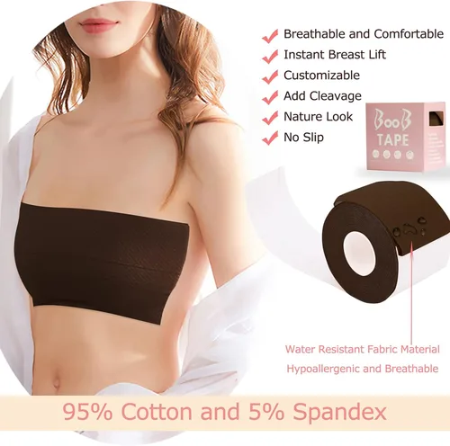 Vista 2 de BEWTEIM Breast Tape Lifting with Nipple Cover Set, Boobytape for Big Breasts