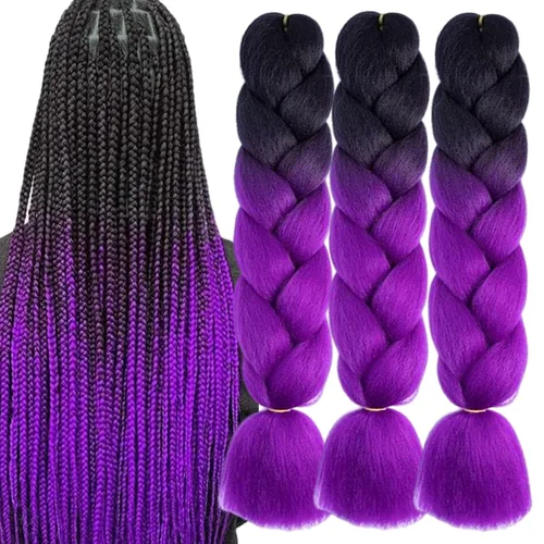 Vista 43 de Beige (613) Cabello trenzado 6 paquetes de extensiones de cabello sintético de 24 pulgadas, extensiones de cabello trenzado Jumbo Ombre trenzado