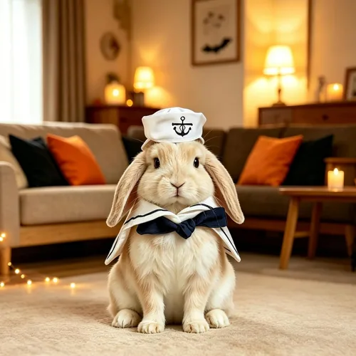 Vista 5 de NAMSAN Disfraz de marinero para mascotas, perros pequeños, conejos, sombrero de marinero de gato de Halloween con cuello de corbata, capa de Blanco