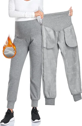 Vista 2 de PACBREEZE Pantalones de maternidad para mujer, pantalones deportivos de entrenamiento sobre el vientre, pantalones de pijama elásticos para embarazo