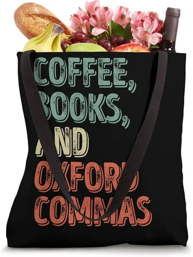 Vista 4 de Reading Lover Reader Shirt Coffee Books y bolsa de mano Oxford Commas