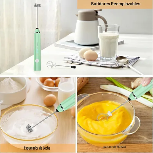 Vista 6 de Philorn - Varilla espumadora de leche recargable eléctrica de mano, batidor mini para café con leche, capuchino, frappé, matcha, chocolate caliente
