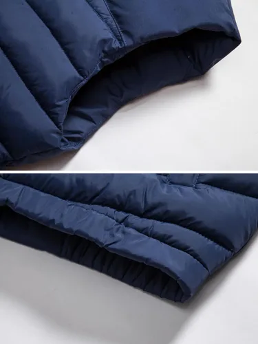 Vista 6 de Vcansion Chaleco acolchado de invierno para hombre, chaqueta sin mangas con capucha extraíble, chaleco acolchado
