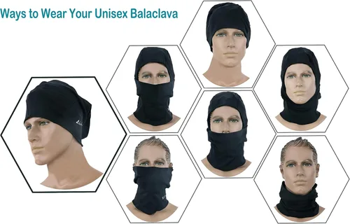 Vista 10 de clothin Pasamontañas, máscara de esquí para hombres y mujeres, máscara de cara completa, capucha táctica, esquí, motociclismo, deportes de invierno
