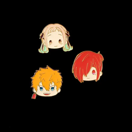 Vista 4 de Hanako-kun Broche Anime Aseo Hanako kun Yashiro Nene Coaplay Pins Jewerly, Acero aleado, No es una piedra preciosa