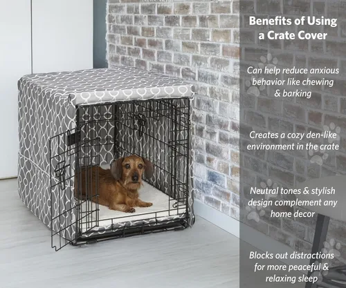 Vista 27 de MidWest Homes for Pets Funda para jaula para perros pequeños con protector de tela Teflon, funda de privacidad de poli-algodón para perrera que se