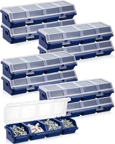 Vista 12 de Hushee - Caja organizadora de 4 tornillos con tapa, 4 compartimentos