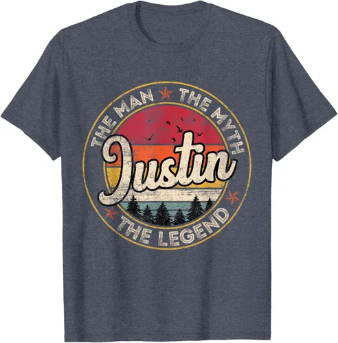 Vista 16 de Justin The Man The Myth The Legend - Camiseta personalizada con nombre, Negro