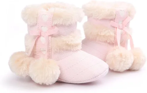 Vista 6 de Botas Estamico de invierno con lazo de nieve de felpa para niña