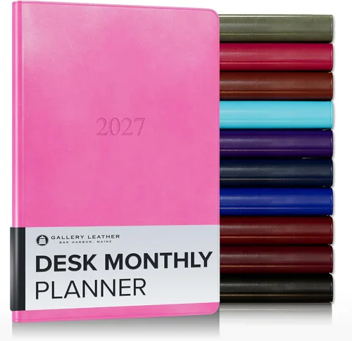 Vista 73 de Gallery Leather Agenda mensual grande 2026-2027 Acadia Navy