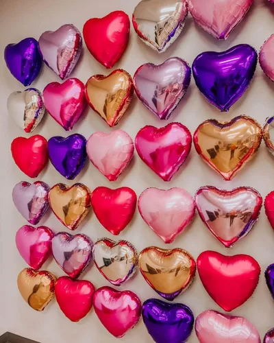 Vista 6 de Paquete de 10 globos en forma de corazón rosa pastel, globos románticos de 18 pulgadas para el día de San Valentín, proponer matrimonio, boda 10