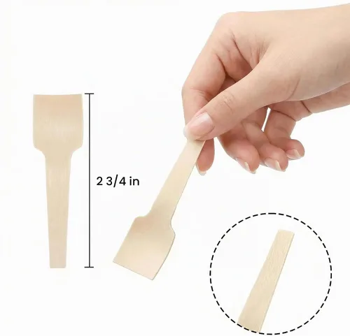 Vista 2 de Bekith 400 cucharas pequeñas de madera, mini cucharas de helado de madera, cuchara desechable de 2-3/4 pulgadas para manualidades, exfoliantes