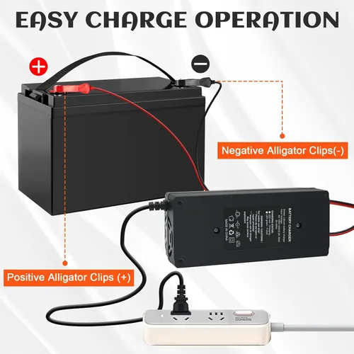 Vista 4 de Cargador de batería LiFePO4 de 14.6V 10A especial para batería LiFePO4 de 12V, cargador de goteo para batería de fosfato de hierro y litio