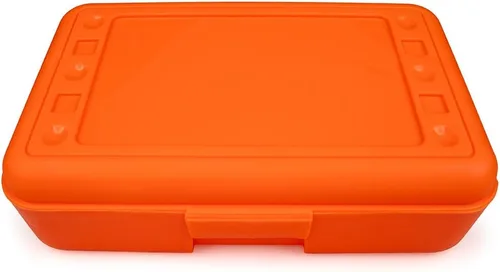 Vista 12 de Craft County Caja de lápices transparente Caja de utilidad de doble cara Organizador de suministros de oficina Azul