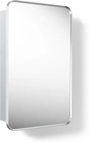 Vista 13 de Kohler 35573-BNL Verdera® - Espejo de gabinete de medicina enmarcado, diseño cápsula, interior espejado, gabinete de baño, estantes de vidrio