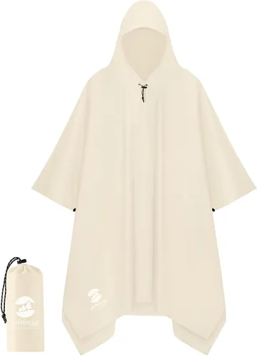 Vista 32 de SaphiRose Poncho de lluvia con capucha, impermeable, para hombres, mujeres y adultos Algas Azul 1 Pack