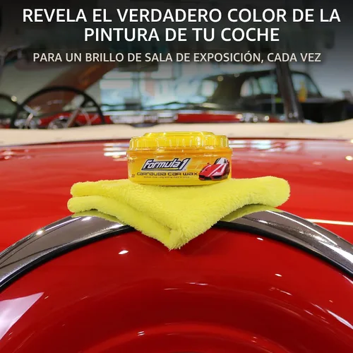 Vista 6 de Cera carnauba en pasta para automóviles – Formula 1, brillo superintenso, 12 onzas. Removes Haze & Paint Swirls, Easy to Use, Leaves Durable UV