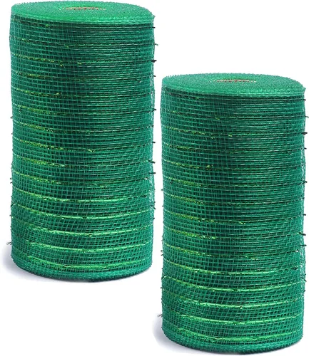 Vista 40 de YYCRAFT Paquete de 2 cintas de malla de polímero metálico de 6 pulgadas (total 20 yardas, verde manzana)