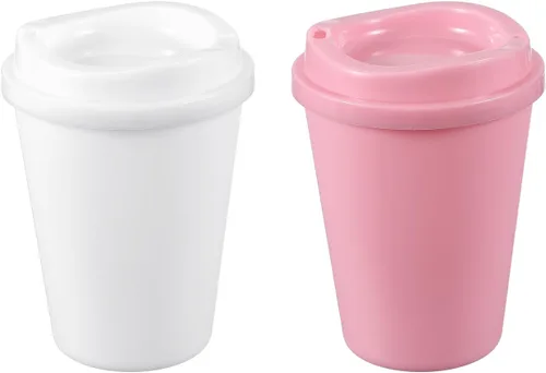 Vista 22 de uxcell 2 tazas reutilizables para café, 16 onzas, café de viaje, color azul Azul claro