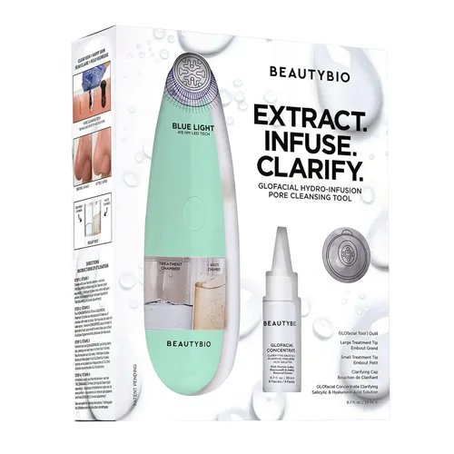 Vista 7 de BeautyBio GLOfacial Hydro-Infusion Deep Pore Cleansing + Blue LED Clarifying Set: Tool + Concentrate
