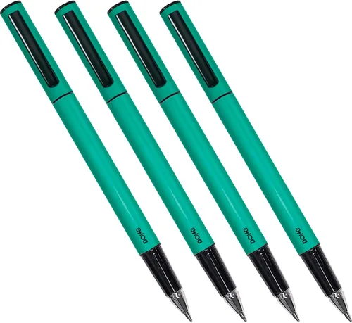 Vista 13 de DOHE - Pack de 4 bolígrafos ELIPSE - Tinta gel azul - Punta fina 0.020 in - Capucha y clip de fijación - Fabricado en aluminio duradero - Morado