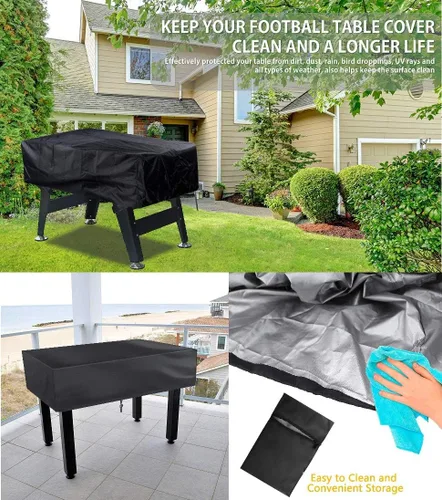 Vista 7 de J&C Funda de mesa de futbolín para exteriores, impermeable, 420D, con hebilla ajustable, para patio, fiesta, mesa de juego, para mesa de futbolín