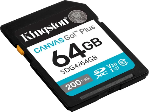 Vista 2 de Kingston Canvas Go Plus - Tarjeta SD de 64 GB Hasta 200 MB/s Clase 10