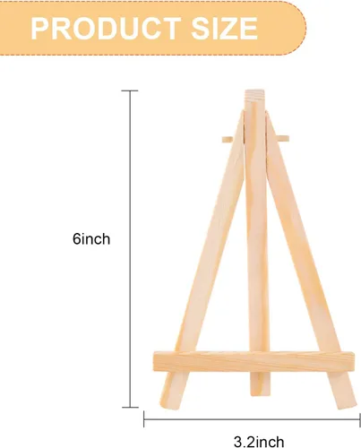 Vista 2 de 40 mini caballetes de madera de 6 pulgadas, soporte de trípode de madera para pintar, mini caballetes de mesa para tarjetas, artistas, manualidades