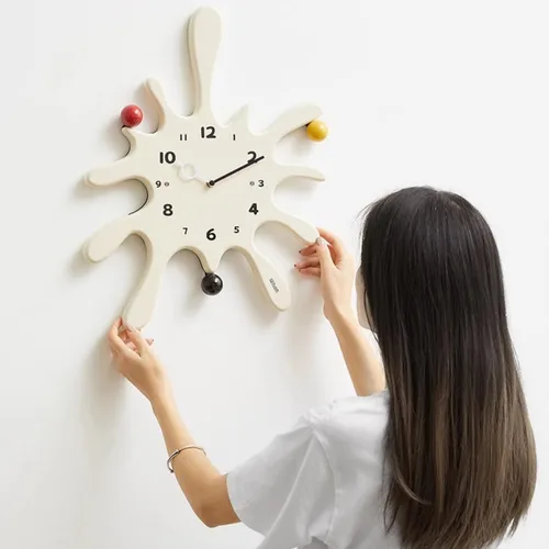 Vista 7 de Wall Clock, Creative Water Drop Silent Wall Clock, Three-Dimensional Wall Clock Numbers are Clear, Bedroom, School, Living Room(Black)