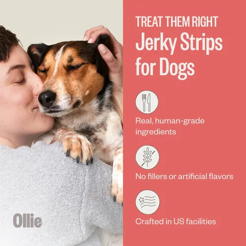 Vista 2 de Ollie Golosinas para Perros de Carne de Res y Batata Dulce Tipo Jerky, Paquete de 5 oz de 1, Completamente Naturales, Bocadillos Saludables, Hechas