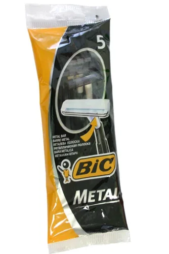Vista 3 de Bic Maquinillas de afeitar desechables de metal para hombre, 5 unidades x 1 paquete