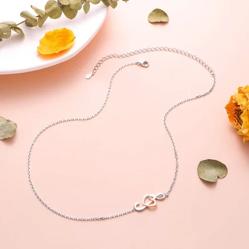 Vista 4 de (Dije para collar de nota musical) De plata de ley 925 para mujeres y niñas, 18.0 in