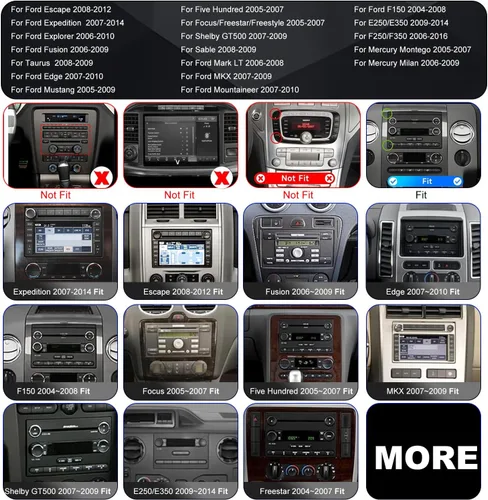 Vista 2 de Radio de coche para Ford Expedition 2007-2014, Explorer 2006-2010, Fusion 2006-2009, Edge 2007-2010, Taurus 2008-2009, Shelby GT500 2007-2009