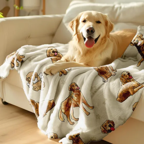 Vista 7 de Manta de Golden Retriever - Manta de franela suave y forro polar para perros para amantes de mascotas, mujeres, niños, niñas - 40" x 30