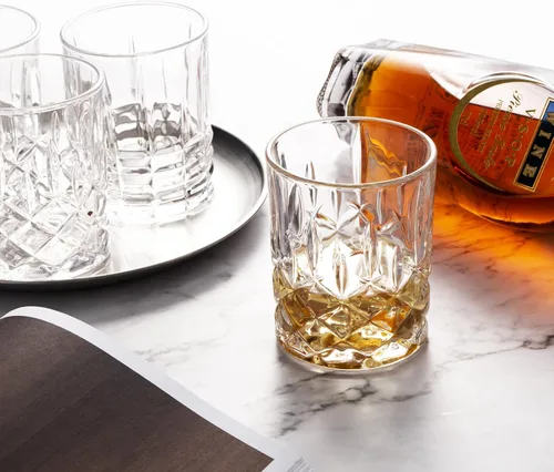Vista 7 de Old Fashioned - Vasos de cóctel – Juego de 6 vasos de whisky – Vodka Bourbon Scotch Liquor – Juego de vasos de bar de 10 onzas